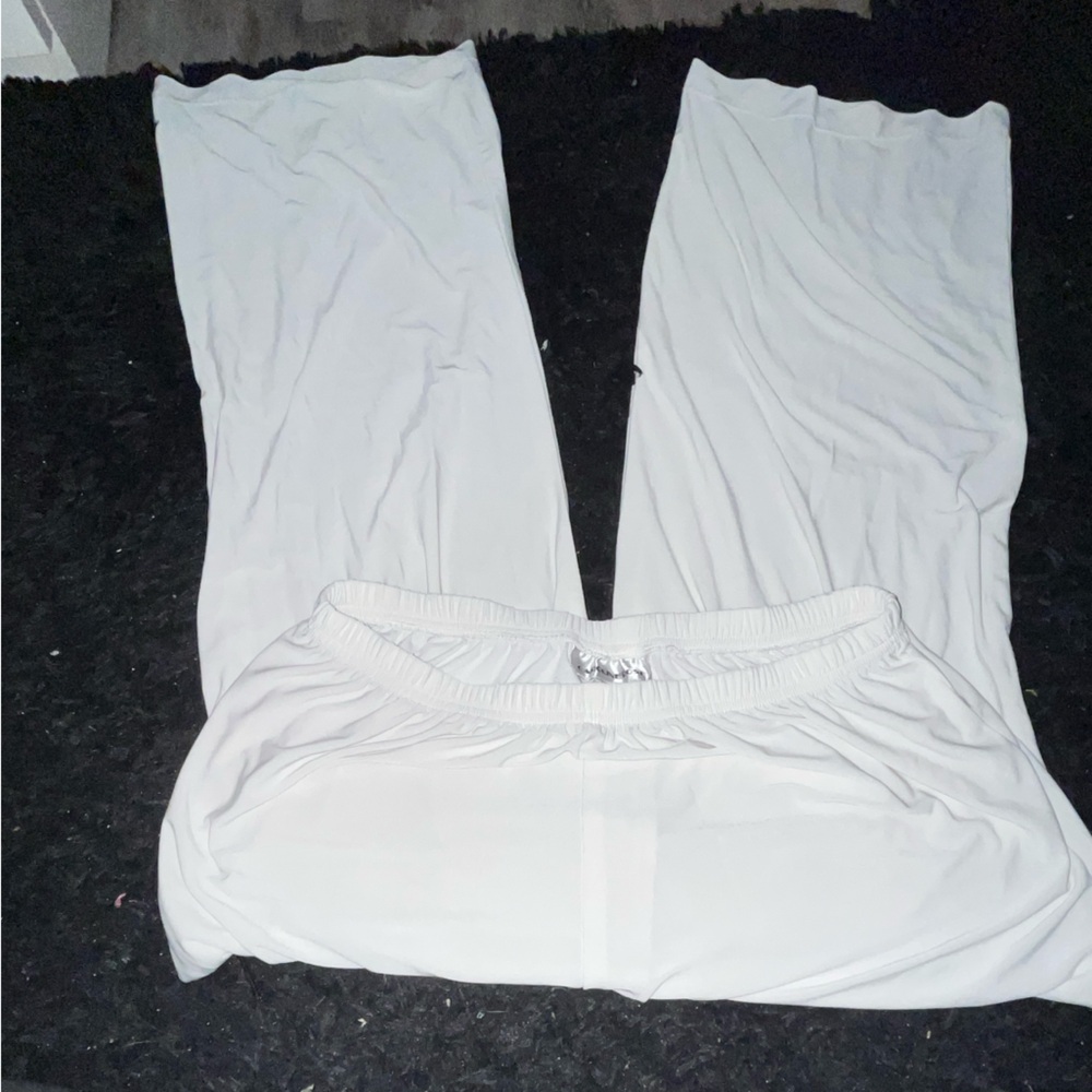 Caroline Rose White Flowing Wide Leg Pants – Size L
